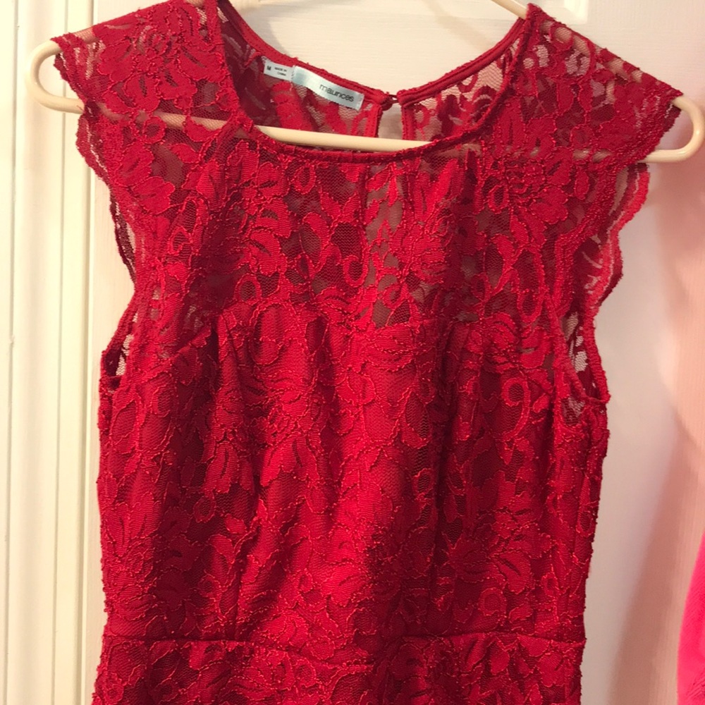 Red lace dress